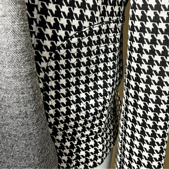Cabi Houndstooth Woven Knit Relaxed Open Front Cardigan Size S Black Grey White - Picture 8 of 12